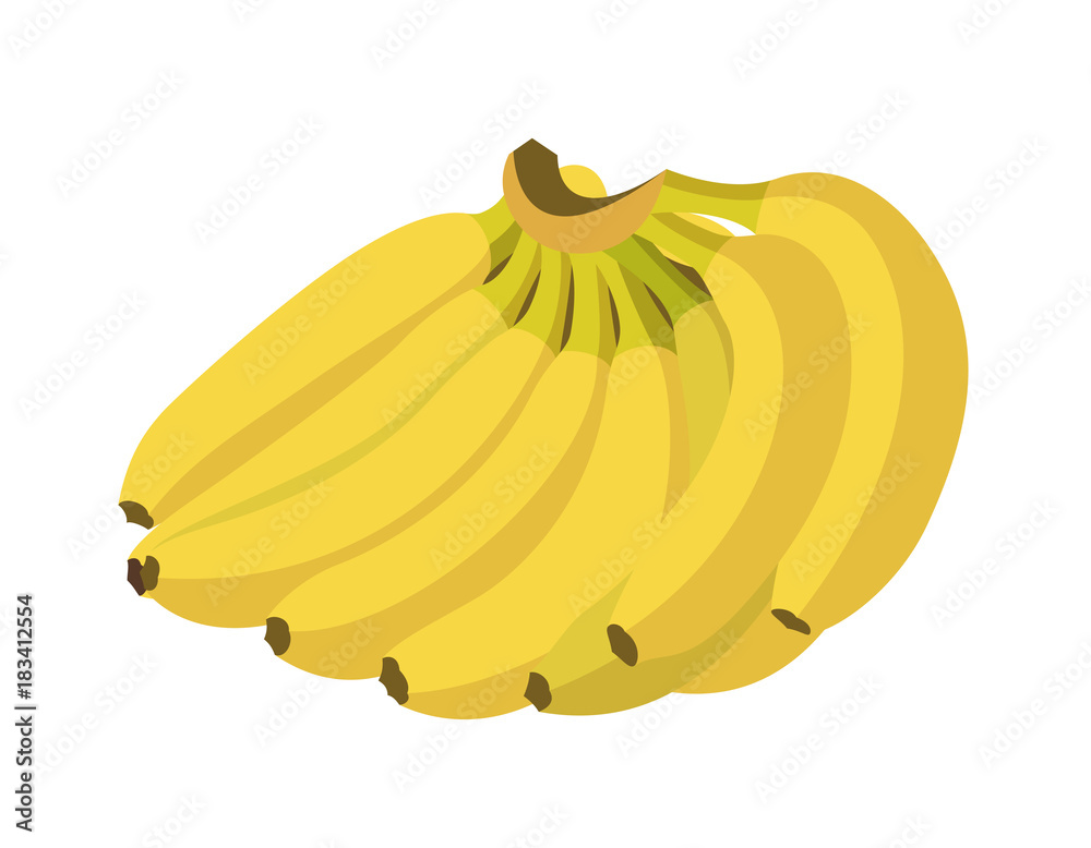 Banana Bunch. Flat Design Vector Illustration Of A Bunch Of Banana