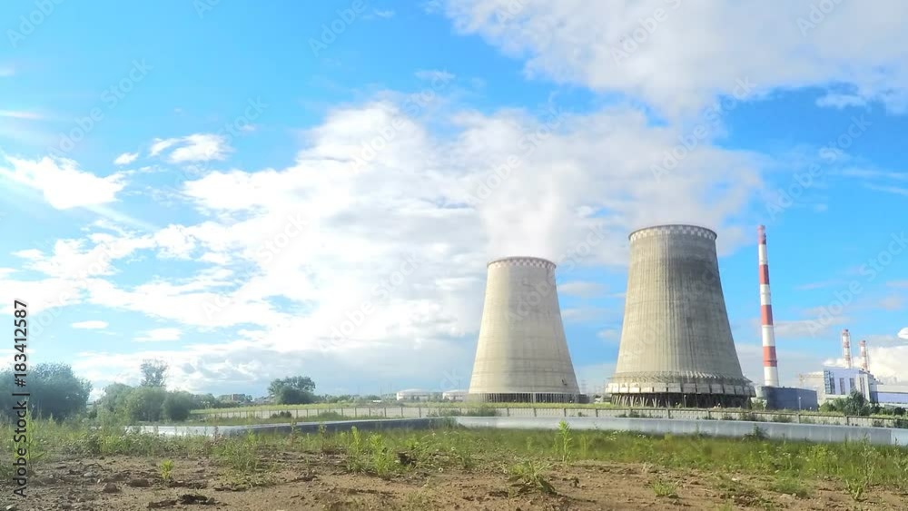 power plant and clouds on summer day timelapse power plant and clouds on summer day timelapse