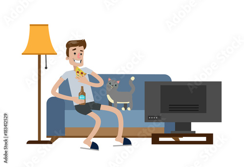Man at home.