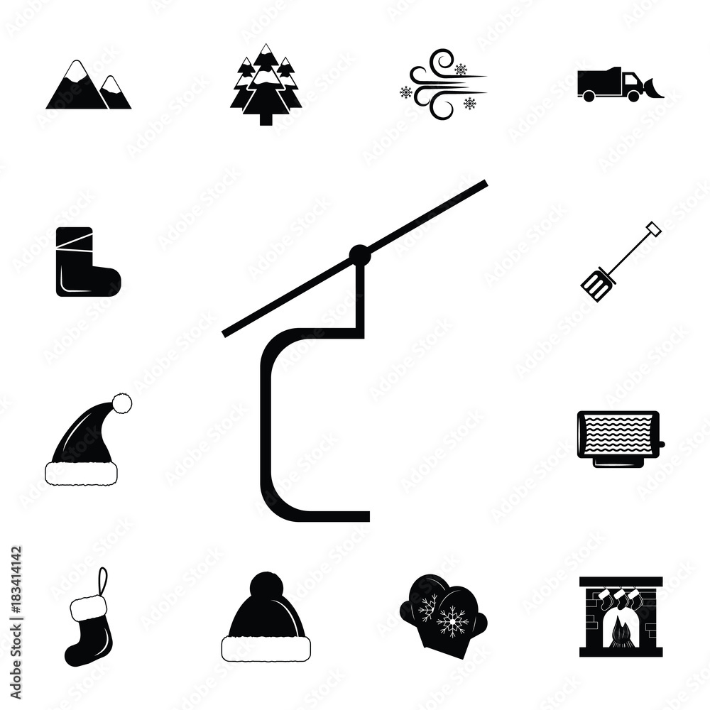 Obraz premium ski lift icon. Set of elements Christmas Holiday or New Year icons. Winter time premium quality graphic design collection icons for websites, web design, mobile app