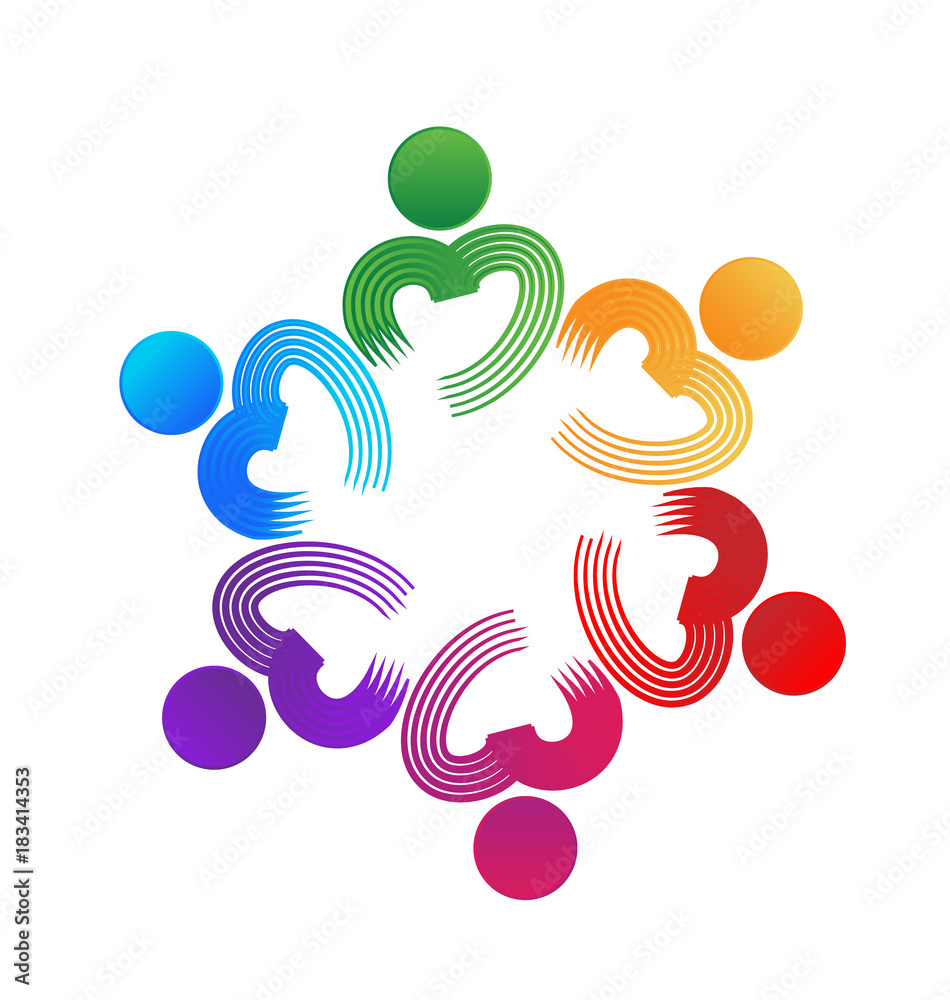 Teamwork charity people unity concept vector icon Teamwork charity people unity concept vector icon