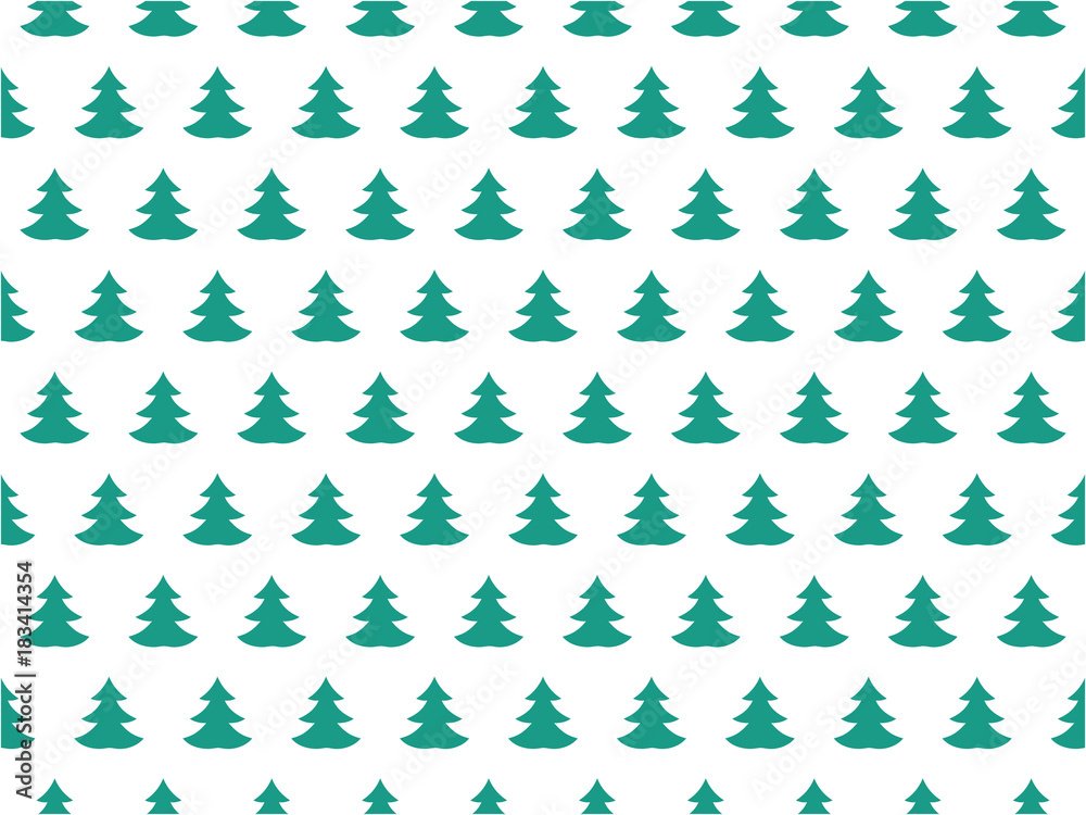 Seamless simple vector graphics pattern. Tile Christmas background with  pine-tree. Wrapping paper texture. Merry Christmas! Stock Illustration
