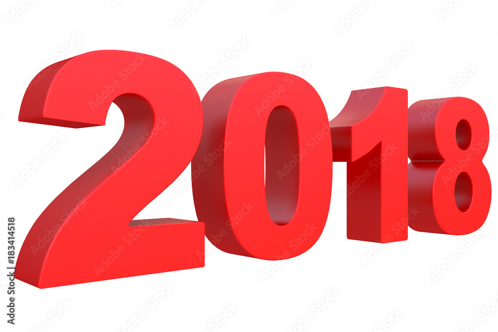 red new year 2018 two thousand eighteen numbers isolated on a white background 3d rendering red new year 2018 two thousand eighteen numbers isolated on a white background 3d rendering