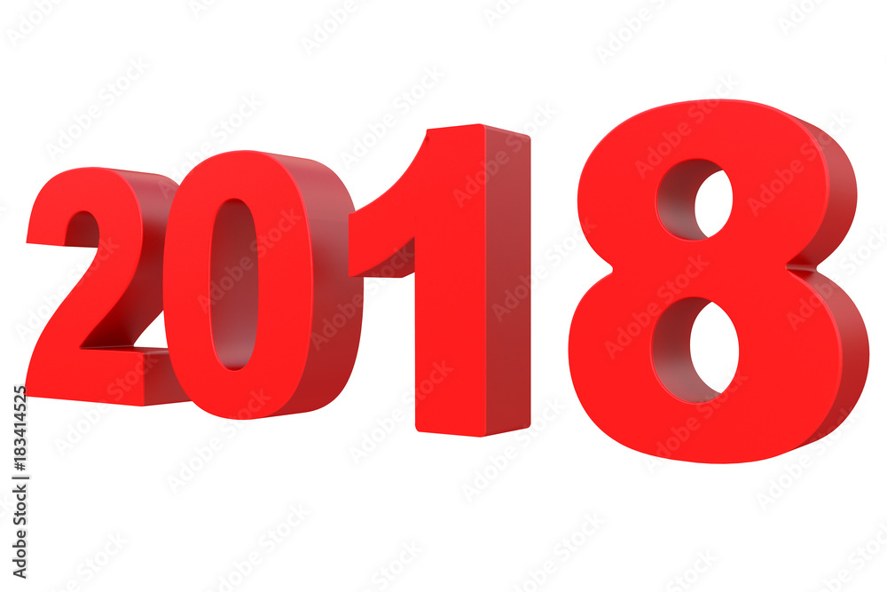 red new year 2018 two thousand eighteen numbers isolated on a white background 3d rendering red new year 2018 two thousand eighteen numbers isolated on a white background 3d rendering