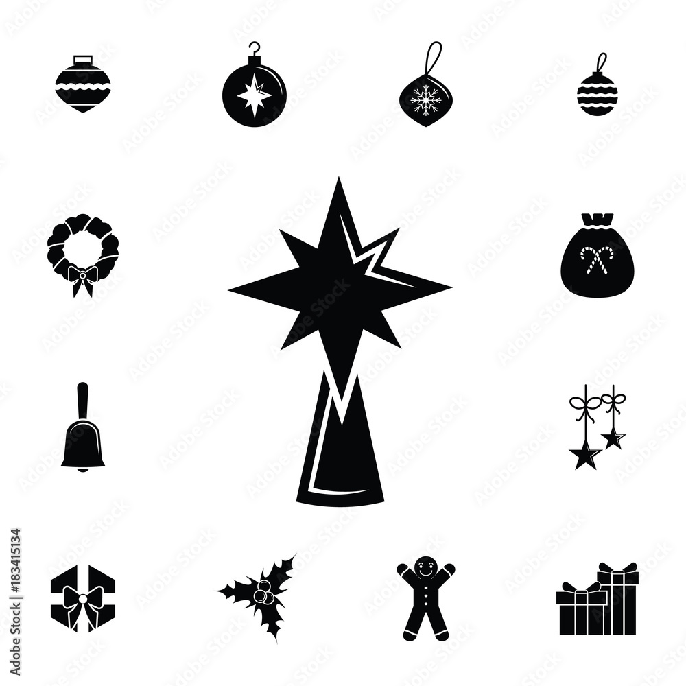 Christmas star icon. Set of elements Christmas Holiday or New Year icons. Winter time premium quality graphic design collection icons for websites, web design, mobile app