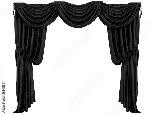 Wallpaper Mural curtain of a theater or a opera opening on a white background 3d rendering Torontodigital.ca