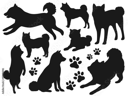 犬のシルエット素材セット