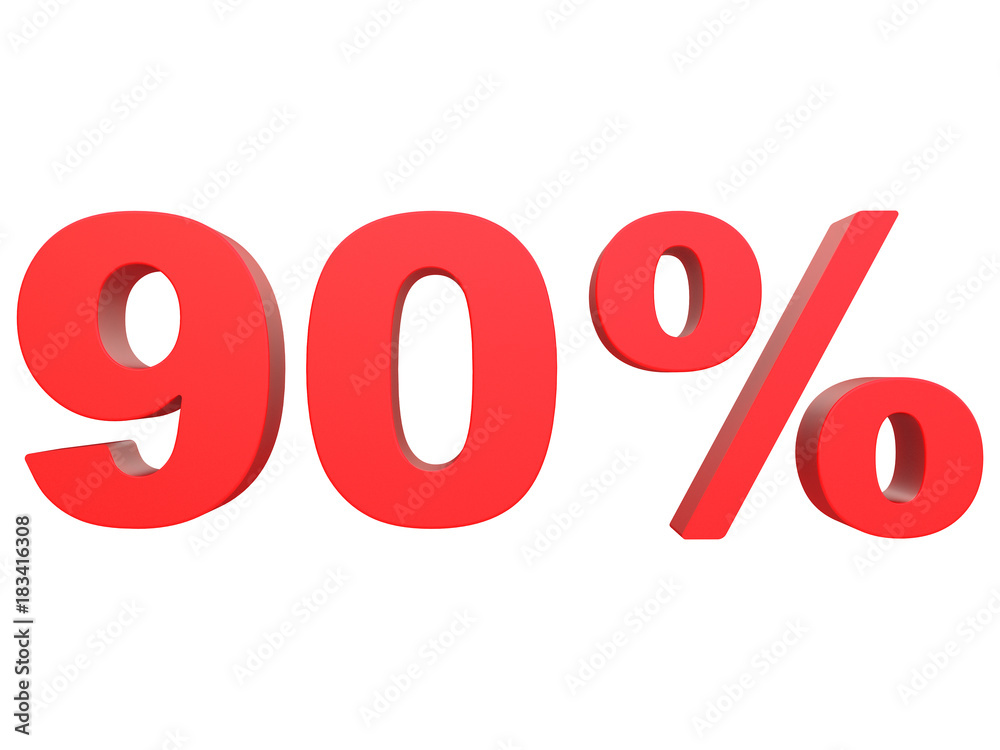 percent off. Discount %. 3d red text on a white background 3d rendering percent off. Discount %. 3d red text on a white background 3d rendering