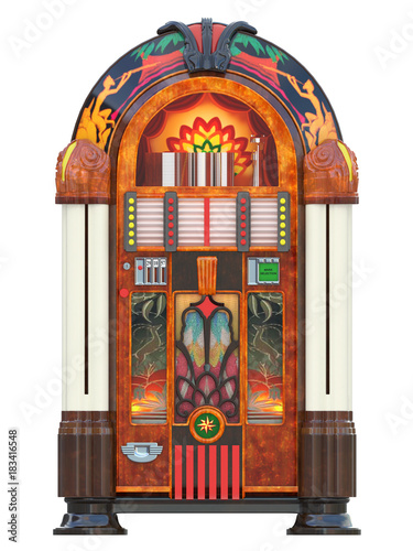 Wallpaper Mural jukebox rockola music machine from a bar isolated 3d rendering Torontodigital.ca