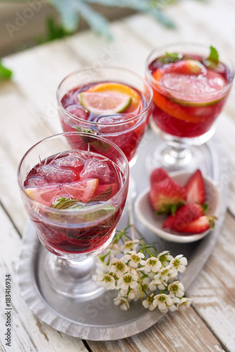 fruity wine cooler sangria for summer party drinks