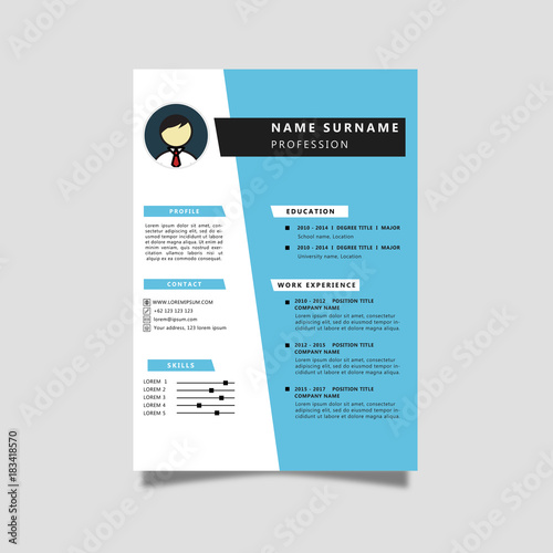 Curiculum Vitae with Blue Color