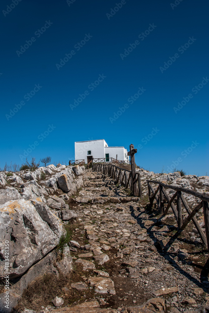 Access to the Church of San Costanzo, from Punta Campanella, Italy