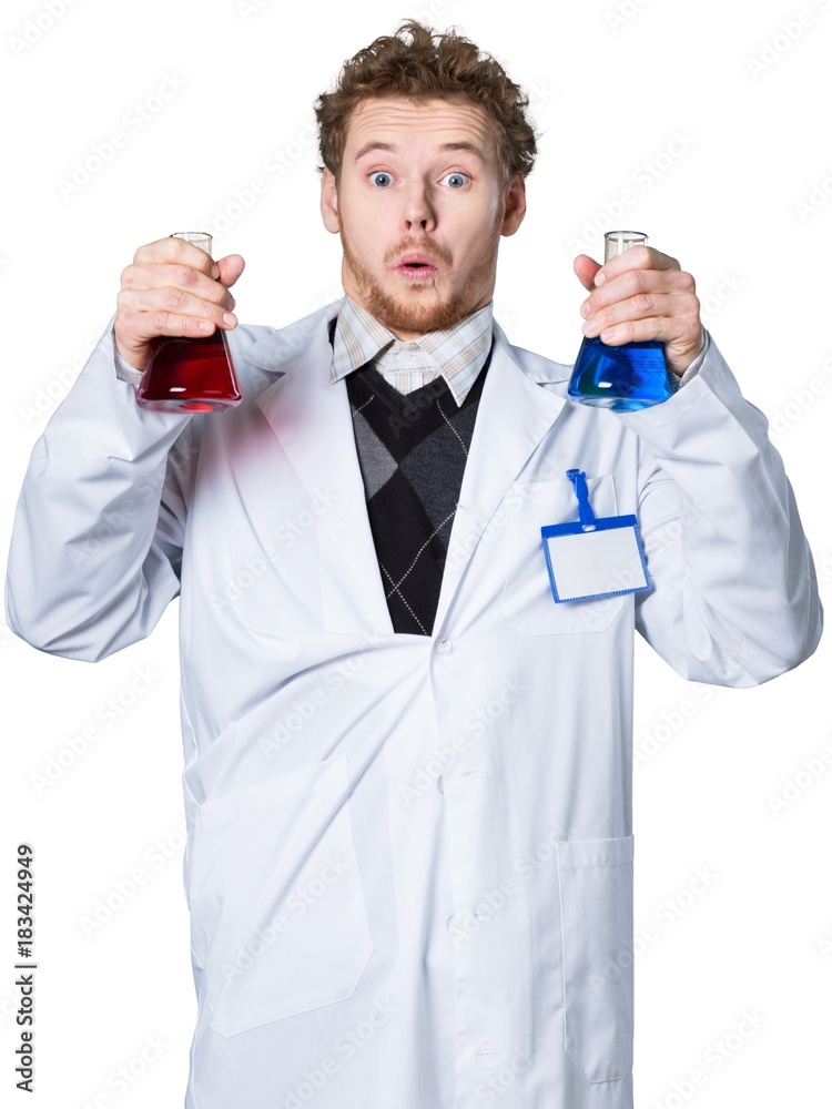 Scientist Holding Chemistry Glasses Scientist Holding Chemistry Glasses