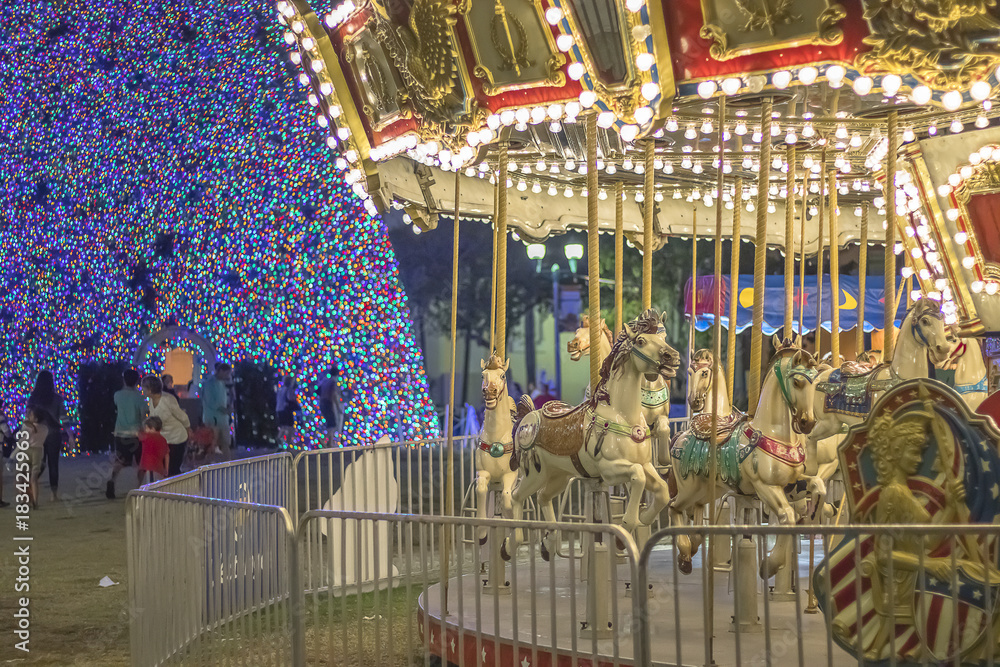 Christmas carousel ride in the City 