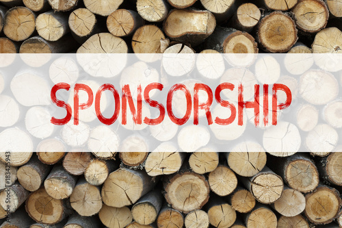 Conceptual announcement text caption inspiration showing Sponsorship Business concept for Word Cloud Concept written on wooden background with copy space