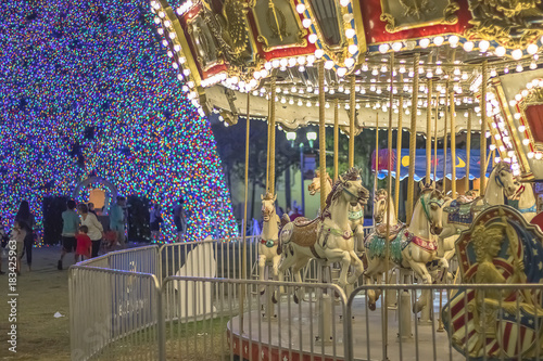 Christmas carousel ride in the City 