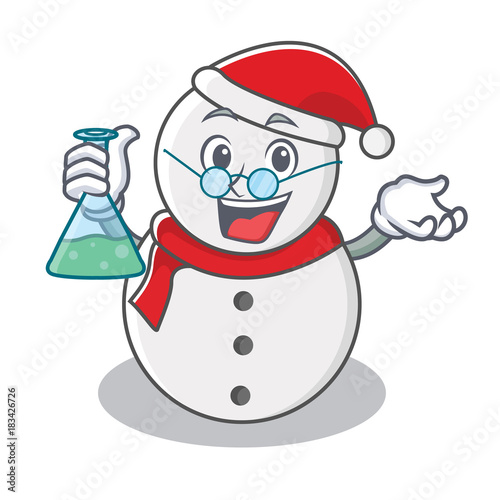 Professor snowman character cartoon style
