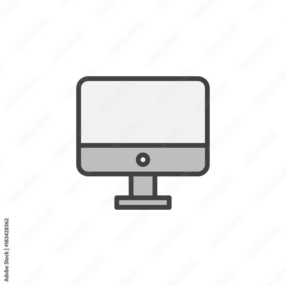 Computer monitor filled outline icon Computer monitor filled outline icon