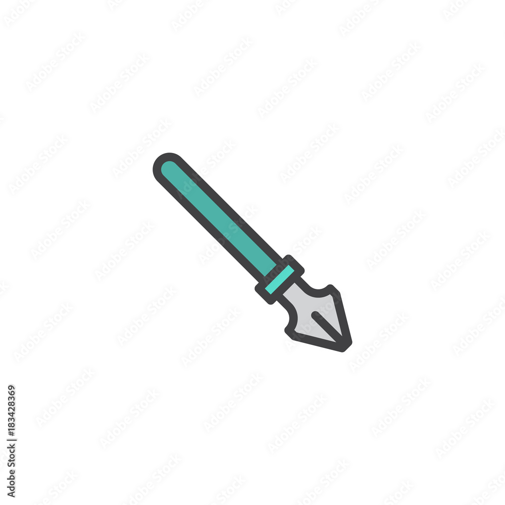 Fountain pen filled outline icon