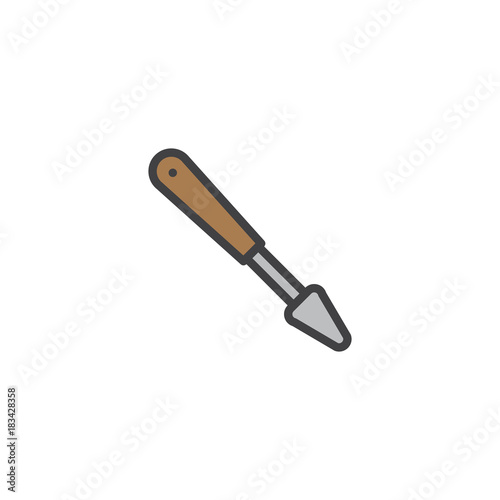 Paint scraper filled outline icon