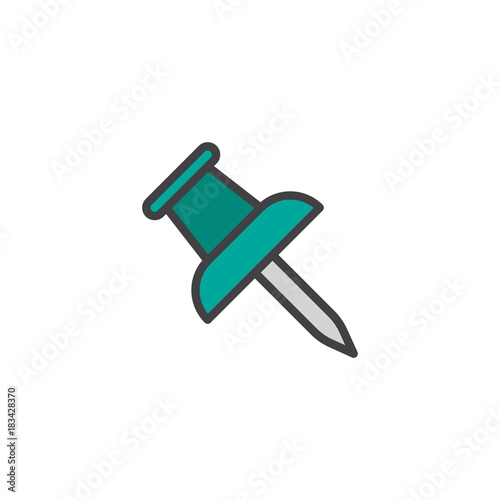 Push pin filled outline icon