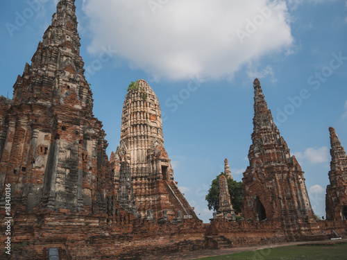 Wat Chaiwatthanaram is ancient buddhist temple, famous and major tourist attraction religious of Ayutthaya Historical Park in Phra Nakhon Si Ayutthaya Province, Thailand