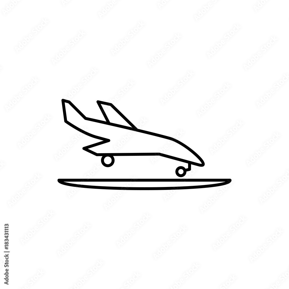 plane landing icon illustration