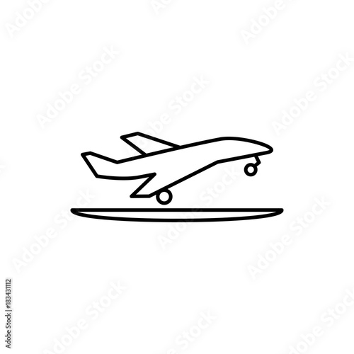 plane taking off icon illustration