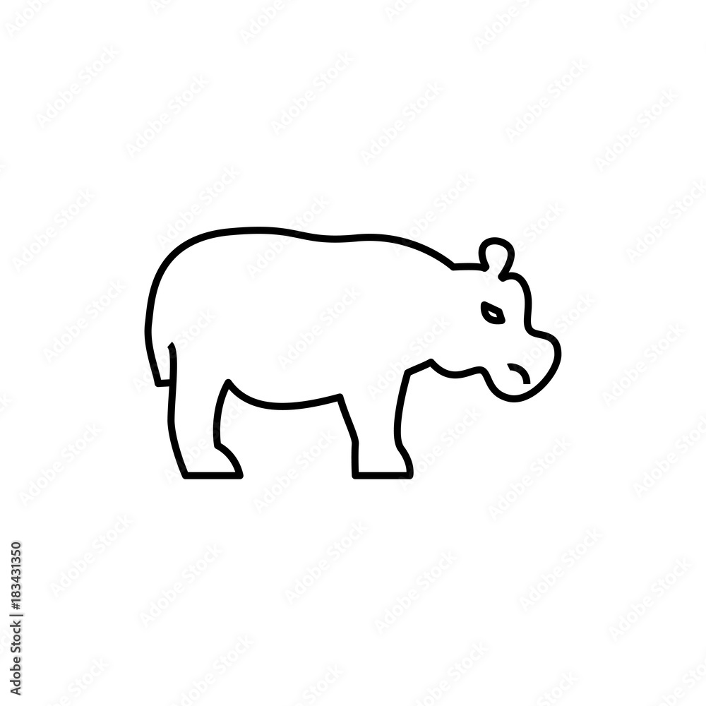 hippopotamus icon illustration