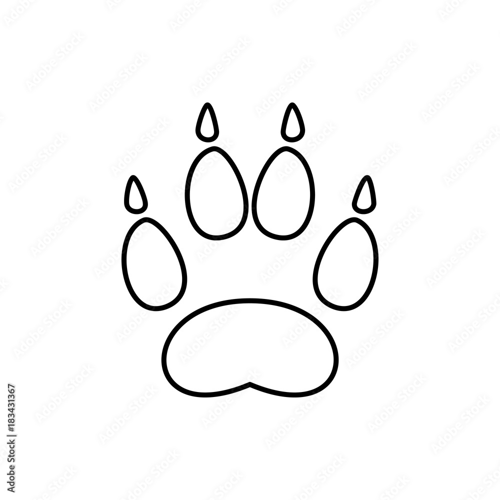 animal paw icon illustration