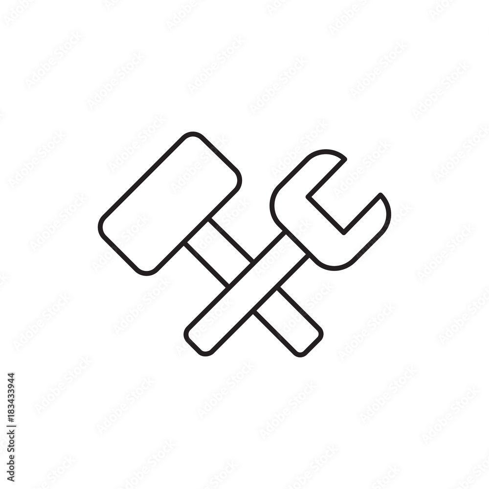 wrench hummer icon illustration wrench hummer icon illustration