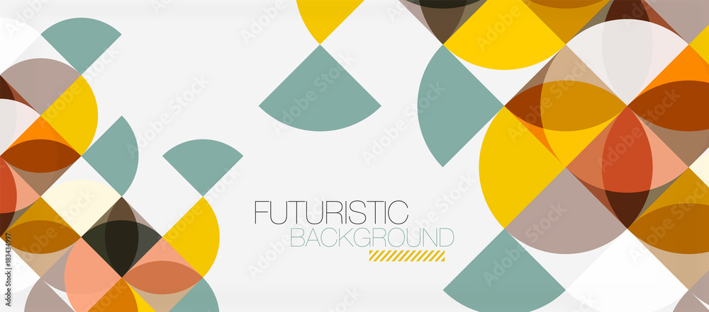 Obraz premium Geometric triangle and circle shape, wide abstract background