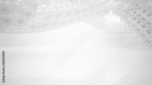 Wallpaper Mural Abstract white interior of the future. 3D animationand rendering Torontodigital.ca
