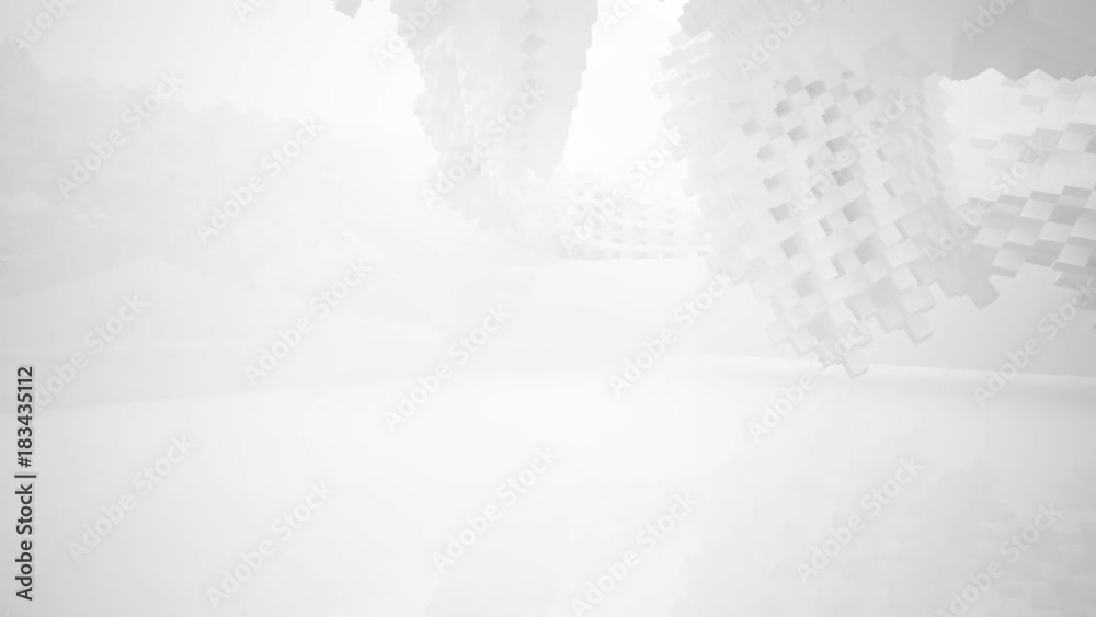 Abstract white interior of the future. 3D animationand rendering Abstract white interior of the future. 3D animationand rendering