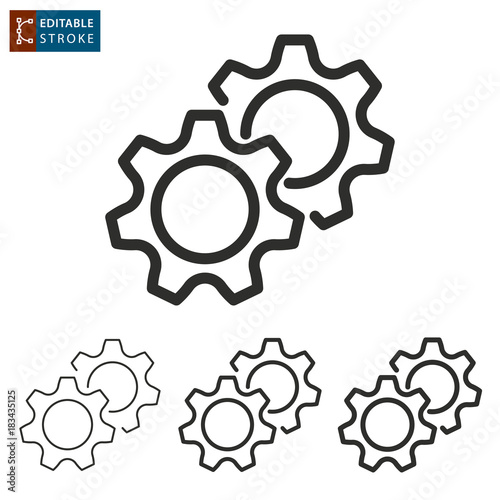 Settings line vector icon. Editable stroke.