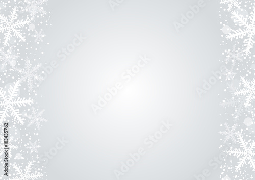 Vector christmas background concept design of white snowflake and snow with copy space