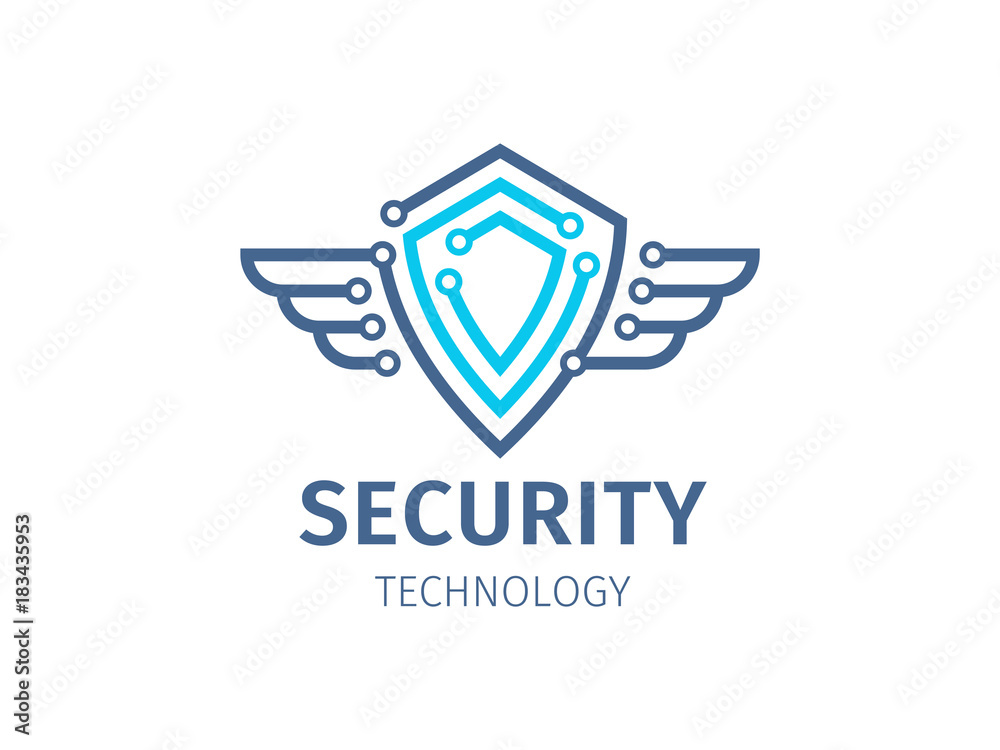 Security technology - logo, icon on white background Security technology - logo, icon on white background