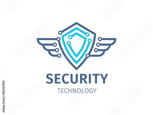 Security technology - logo, icon on white background