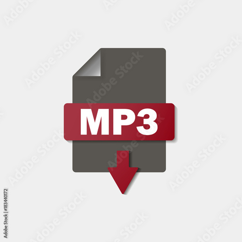 MP3 download icon on background. MP3 button .