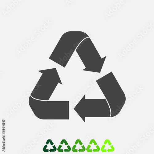 Recycle set sign isolated. Flat icon. Vector illustration. Vector recycle icon