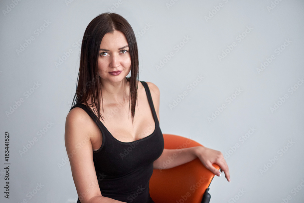 beautiful woman in black dress, close-up portrait beautiful woman in black dress, close-up portrait