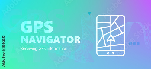 Gps navigator colorful gradient banner