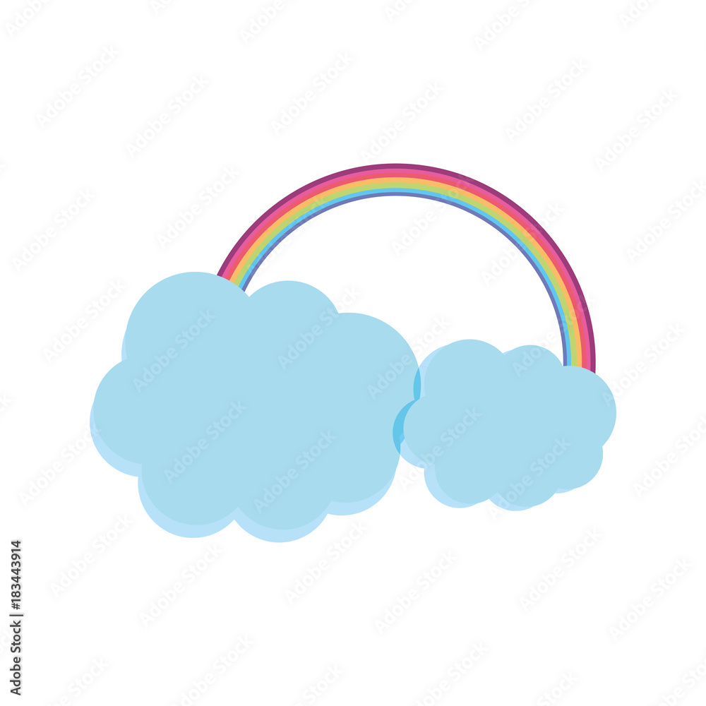 rainbow with cloud vector illustration rainbow with cloud vector illustration