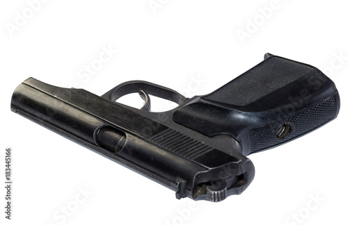 Tableau sur toile gun on white background