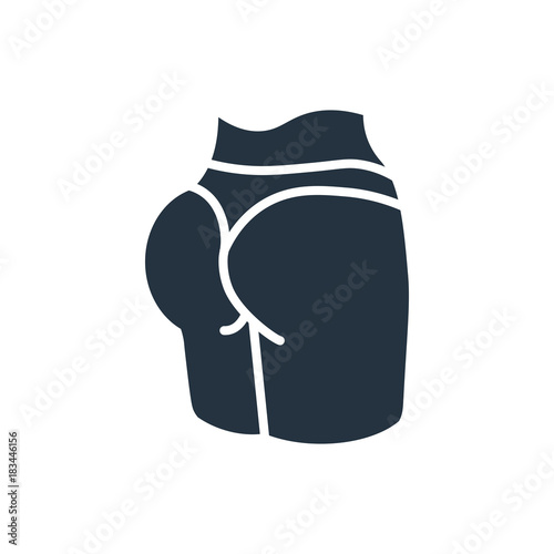 fit ass icon on white background, fitness, sport