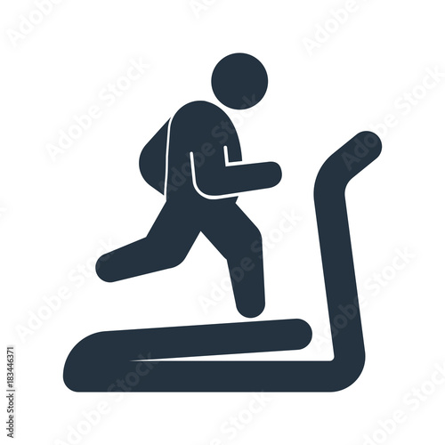 running fat icon on white background, fitness, sport