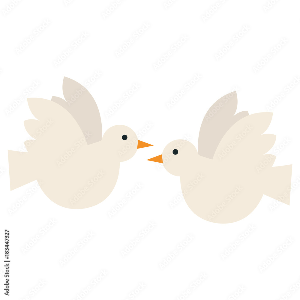 peace doves flying icon vector illustration design