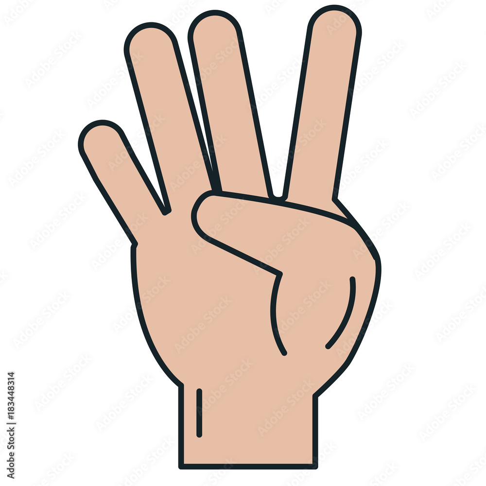hand counting four on fingers vector illustration design hand counting four on fingers vector illustration design