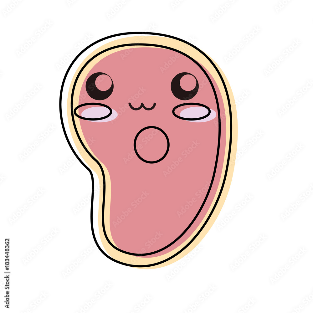 kawaii meat vecto ilustration kawaii meat vecto ilustration
