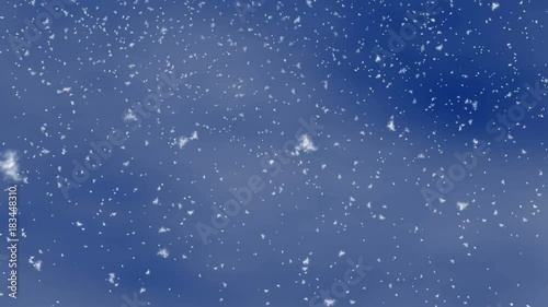 snowfall backgrounds on a blue clouds sky
